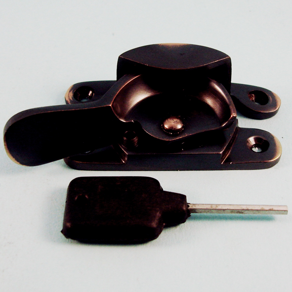 THD183L/AC • Locking • Antique Copper • Locking Fitch Sash Fastener